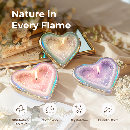 Crystal Heart Candle