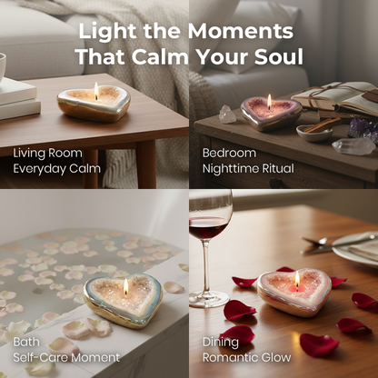 Crystal Heart Candle