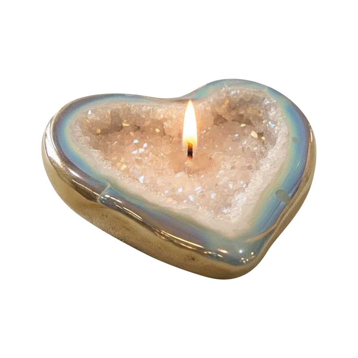 Crystal Heart Candle