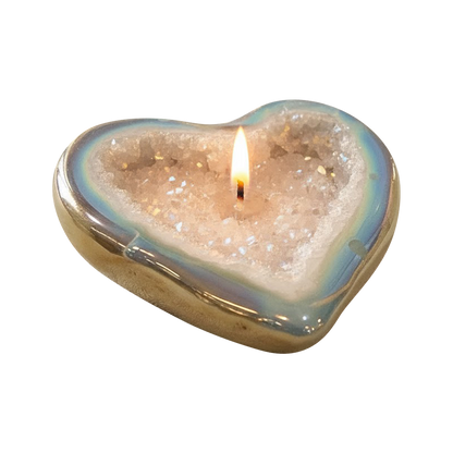 Crystal Heart Candle