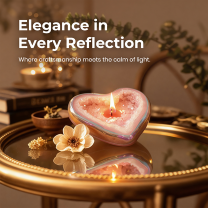 Crystal Heart Candle