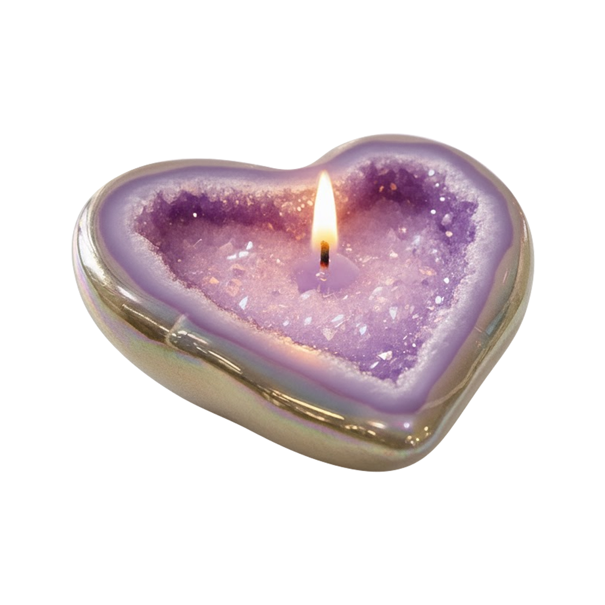 Crystal Heart Candle