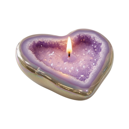 Crystal Heart Candle