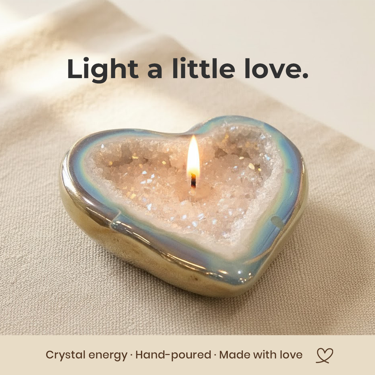 Crystal Heart Candle