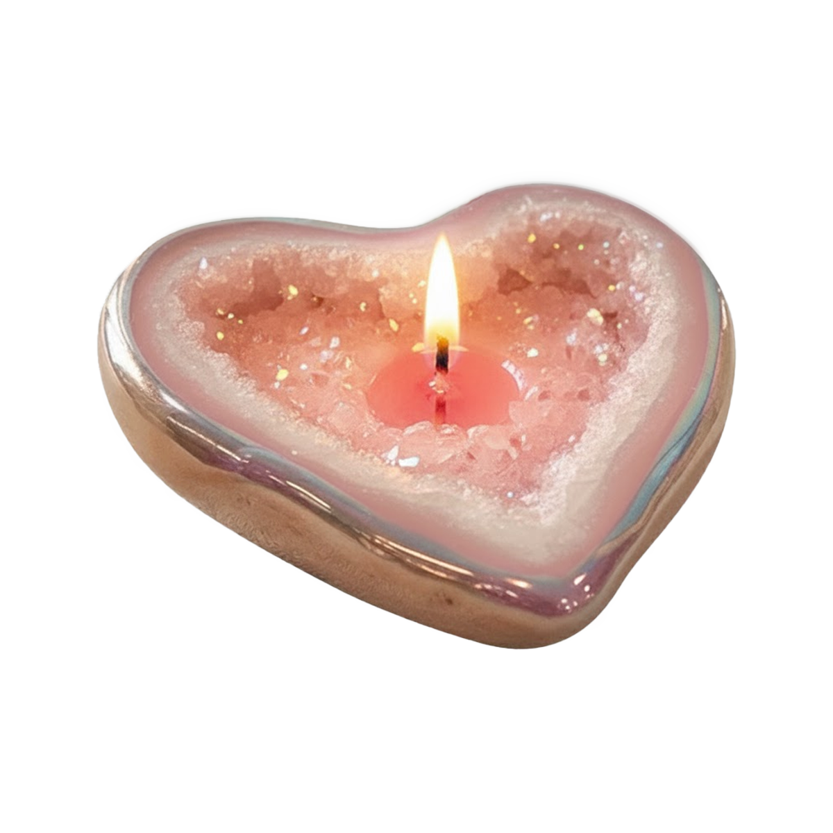 Crystal Heart Candle