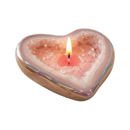 Crystal Heart Candle
